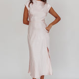 Lucinda Twist Back Midi Dress Blush