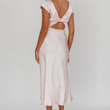 Lucinda Twist Back Midi Dress Blush