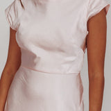 Lucinda Twist Back Midi Dress Blush