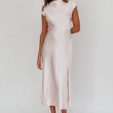 Lucinda Twist Back Midi Dress Blush