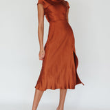Lucinda Twist Back Midi Dress Brown