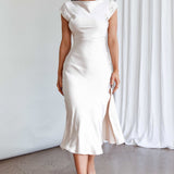 Lucinda Twist Back Midi Dress Champagne