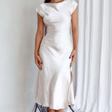 Lucinda Twist Back Midi Dress Champagne