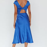 Lucinda Twist Back Midi Dress Navy