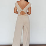 Lucinda Twist Back Jumpsuit Oat
