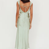 Lucinda Off-Shoulder V-Back Dress Sage