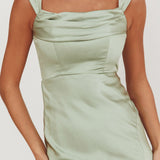 Lucinda Off-Shoulder V-Back Dress Sage