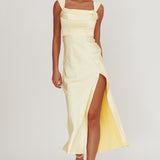 Lucinda Off-Shoulder V-Back Dress Butter
