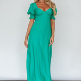 Brigita Tied Back Midi Dress Green