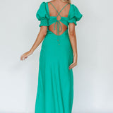 Brigita Tied Back Midi Dress Green