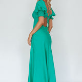 Brigita Tied Back Midi Dress Green