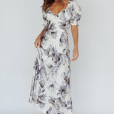 Brigita Tied Back Maxi Dress Floral Blue