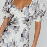 Brigita Tied Back Maxi Dress Floral Blue