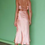 City Lights Cut-Out Waist Strappy Back Midi Dress Desert Rose
