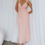 Zanzibar Surplice Neckline Maxi Dress Nude