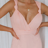 Zanzibar Surplice Neckline Maxi Dress Nude