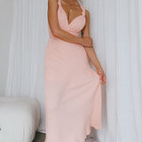 Zanzibar Surplice Neckline Maxi Dress Nude