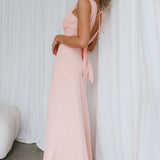 Zanzibar Surplice Neckline Maxi Dress Nude