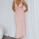 Zanzibar Surplice Neckline Maxi Dress Nude
