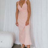 Zanzibar Surplice Neckline Maxi Dress Nude