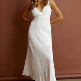 Zanzibar Surplice Neckline Maxi Dress White