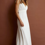 Zanzibar Surplice Neckline Maxi Dress White