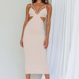 Sarita String Bust Midi Dress Beige