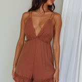 Providence Strappy Back Romper Rose