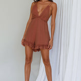 Providence Strappy Back Romper Rose
