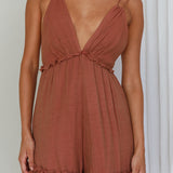 Providence Strappy Back Romper Rose
