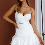 Janene Pintuck Pleat Mini Dress White