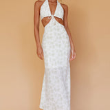 Paradise Found Cut-Out Midi Dress Floral Sage