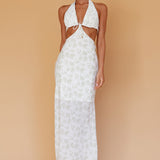 Paradise Found Cut-Out Midi Dress Floral Sage