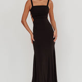 Dream Crush Lace-Up Back Maxi Dress Black
