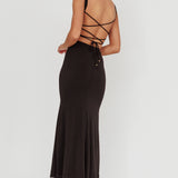 Dream Crush Lace-Up Back Maxi Dress Black