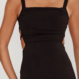 Dream Crush Lace-Up Back Maxi Dress Black