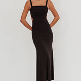 Dream Crush Lace-Up Back Maxi Dress Black