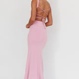Dream Crush Lace-Up Back Maxi Dress Lilac