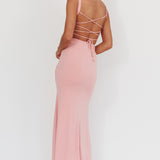 Dream Crush Lace-Up Back Maxi Dress Pink