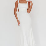 Dream Crush Lace-Up Back Maxi Dress White