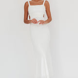 Dream Crush Lace-Up Back Maxi Dress White