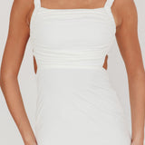 Dream Crush Lace-Up Back Maxi Dress White