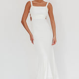 Dream Crush Lace-Up Back Maxi Dress White