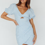 Santa Cruz Sun Puff Sleeve Eyelet Dress Blue
