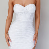 Paradiso Strapless Side Split Midi Dress White