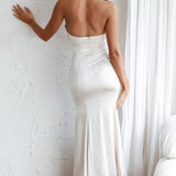 Tivoli Strapless Gathered Bust Midi Dress Champagne