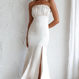 Tivoli Strapless Gathered Bust Midi Dress Champagne