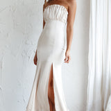 Tivoli Strapless Gathered Bust Midi Dress Champagne