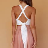 Samba Tied Back Eyelet Top White