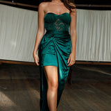 Playing For Keeps Lace Bodice Maxi Dress Forest Green